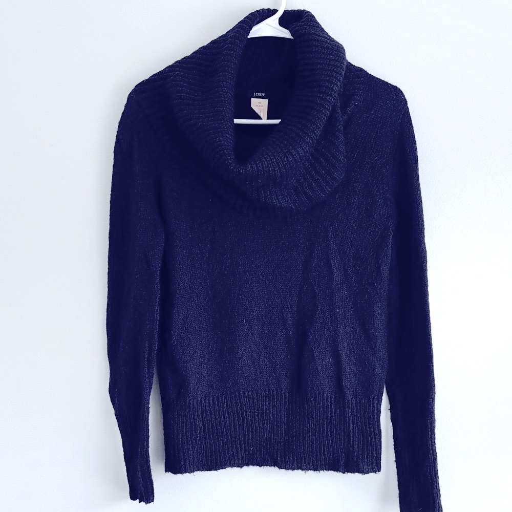 J. Crew Navy Cowl Neck Sweater Size XS